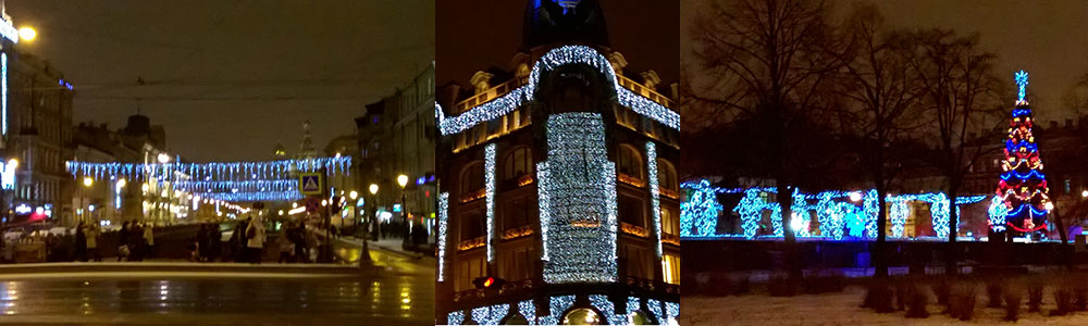 new year collage of St. Petersburg